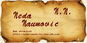 Neda Naumović vizit kartica